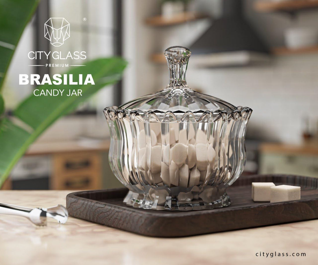سكرية زجاج شفاف بجدار مضلع وشكل أنيق (برازيليا)