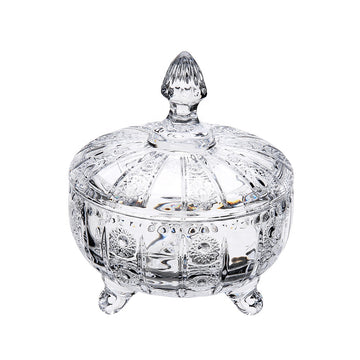 وعاء حلويات زجاجي أنيق بغطاء شفاف – 900 مل